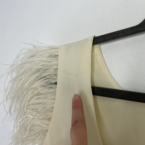 Twelfth street by Cynthia Vincent silk feather cream tank top - Picture 10 of 13